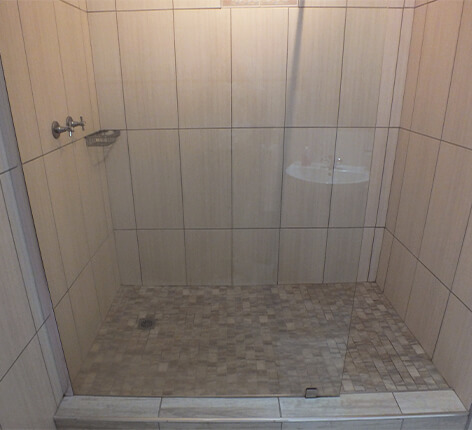 View of room two walk-in shower